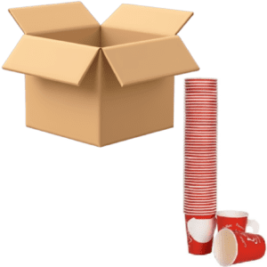 اكواب ورقية ملون بيد درة نجد - كرتون 50*8